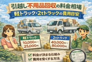 引越し不用品回収の料金相場|軽トラック・2tトラックの費用目安