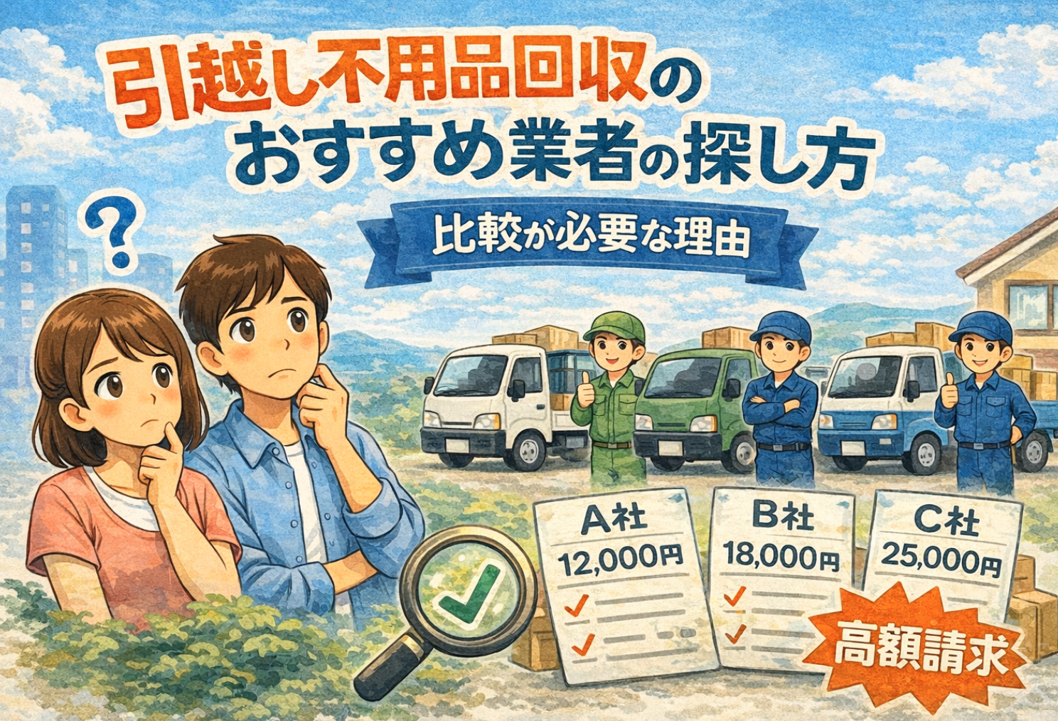 引越し不用品回収のおすすめ業者の探し方｜比較が必要な理由