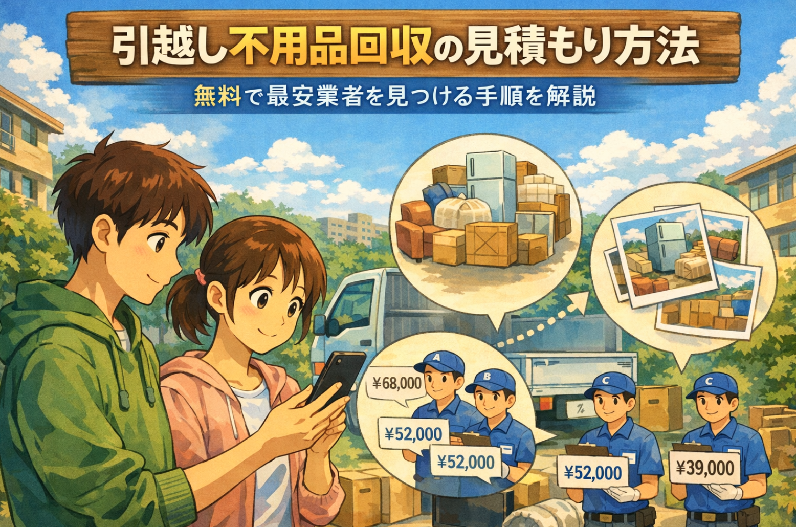 引越し不用品回収の見積もり方法｜無料で最安業者を見つける手順を解説