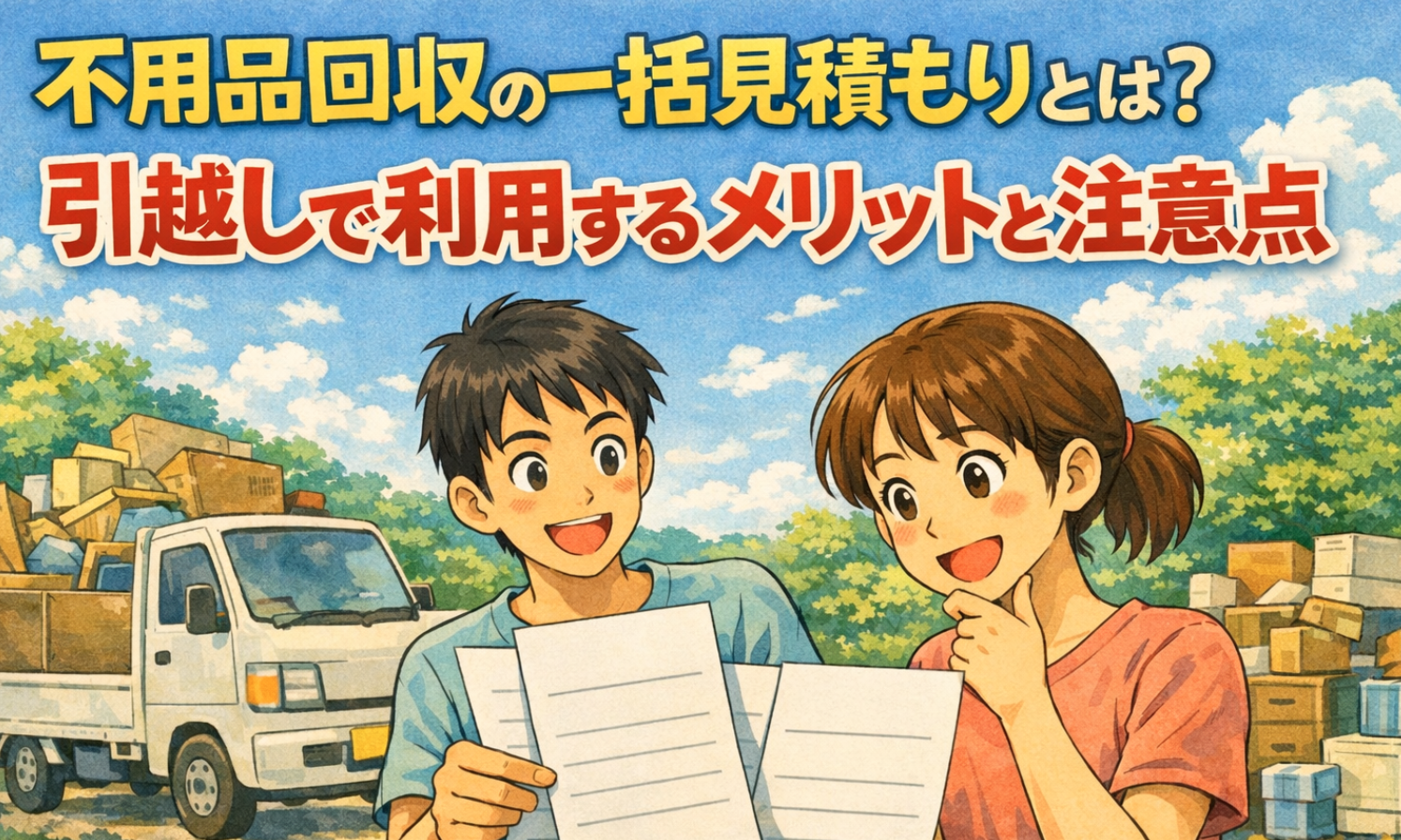 不用品回収の一括見積もりとは？引越しで利用するメリットと注意点