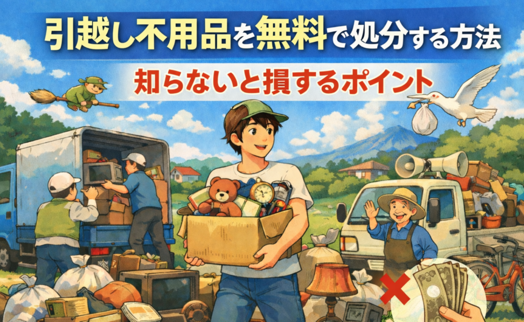 引越し不用品を無料で処分する方法｜知らないと損するポイント
