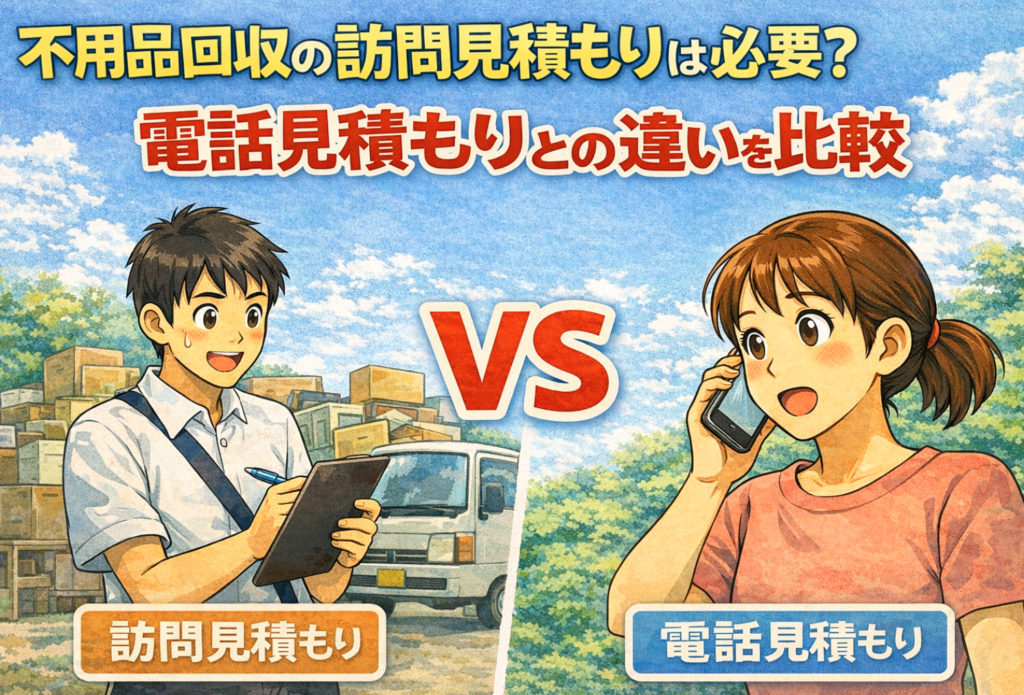 不用品回収の訪問見積もりは必要？電話見積もりとの違いを比較