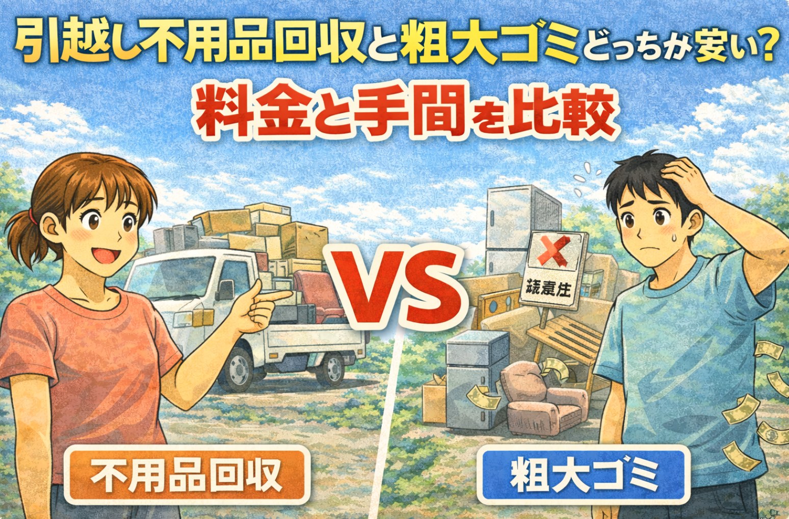 引越し不用品回収と粗大ゴミどっちが安い？料金と手間を比較
