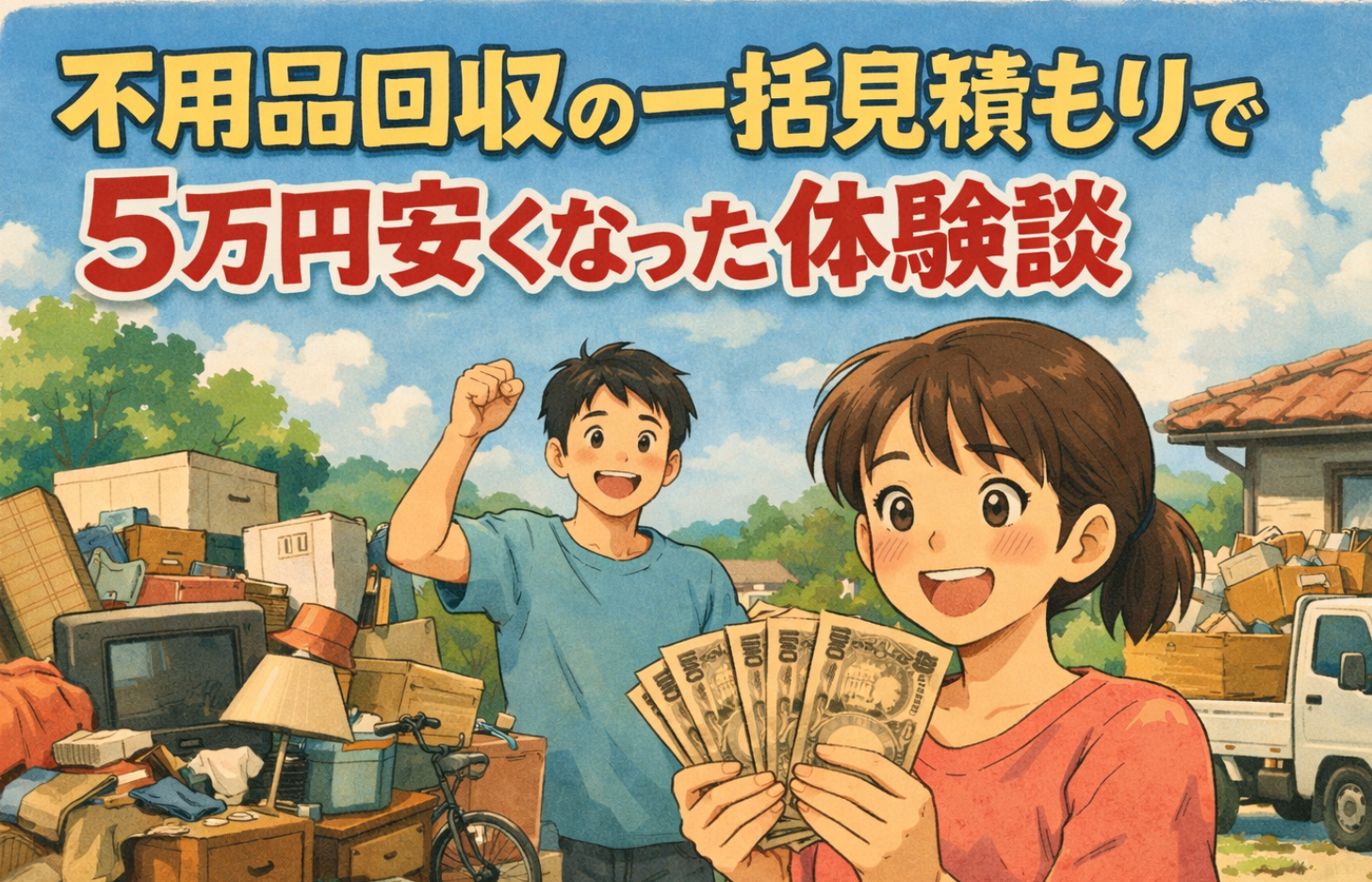 不用品回収の一括見積もりで5万円安くなった体験談｜比較の重要性とは
