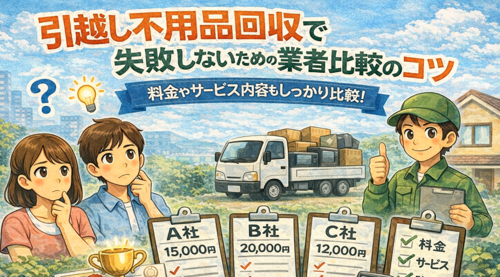 引越し不用品回収で失敗しないための業者比較のコツ
