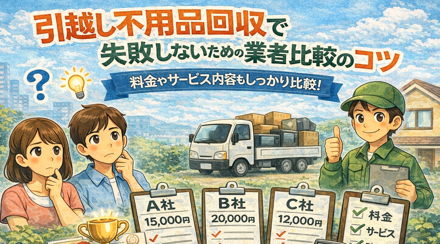 引越し不用品回収で失敗しないための業者比較のコツ