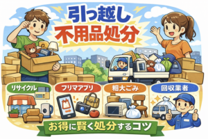 引っ越しで出る不用品の処分方法|回収・売却・捨て方と費用を徹底解説