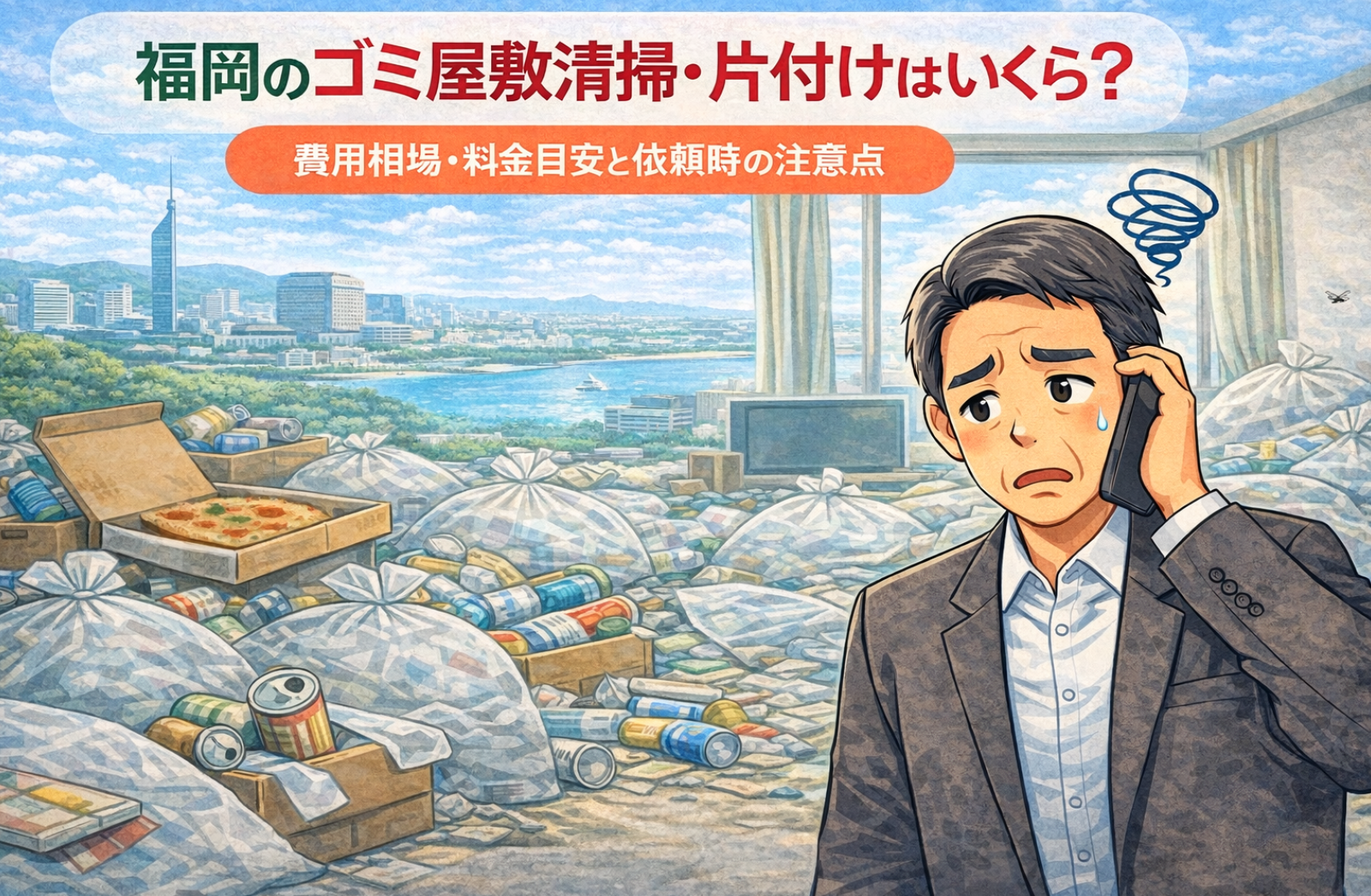 福岡のゴミ屋敷清掃・片付けはいくら？費用相場・料金目安と依頼時の注意点