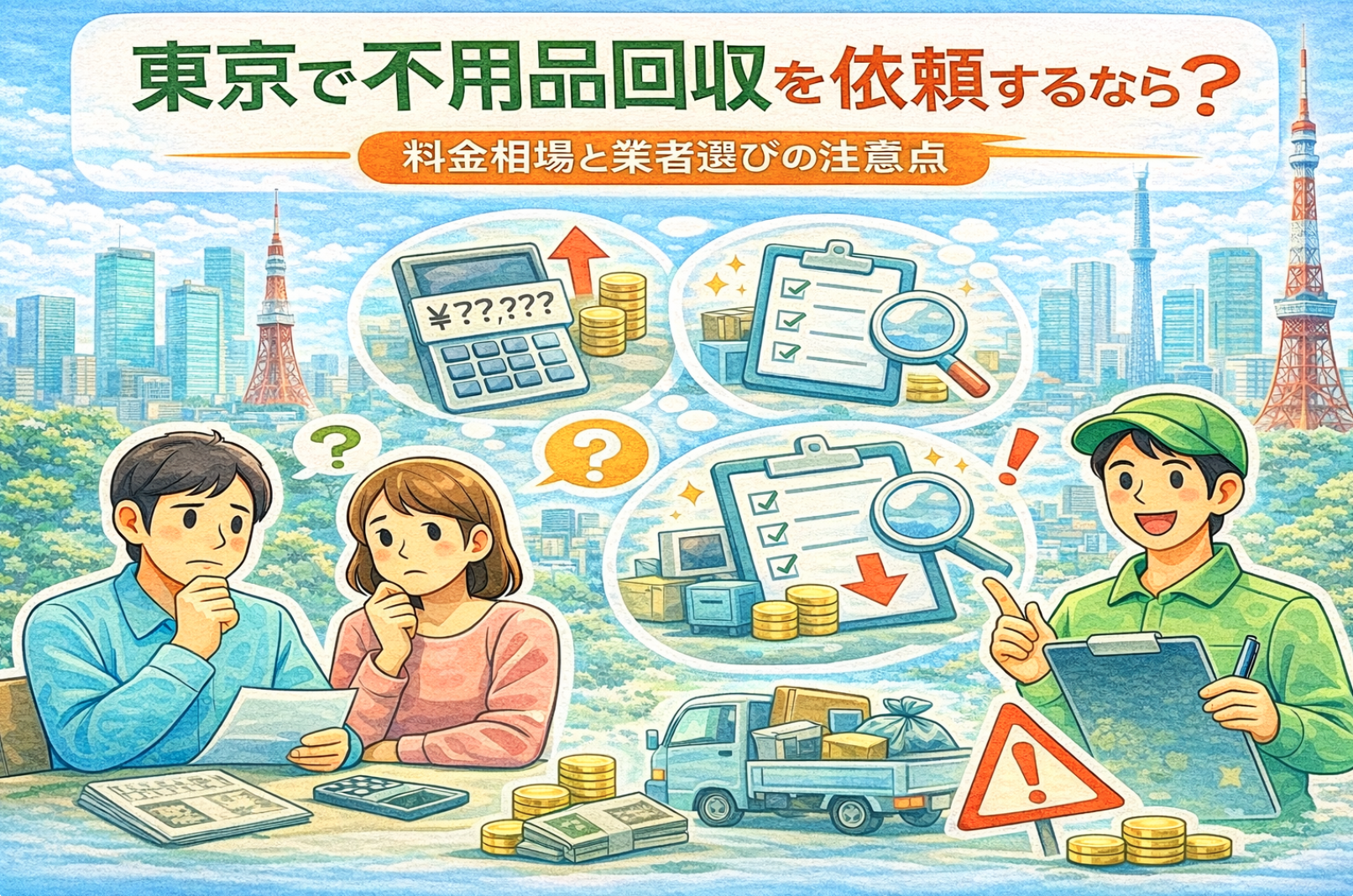 東京で不用品回収を依頼するなら？料金相場と業者選びの注意点
