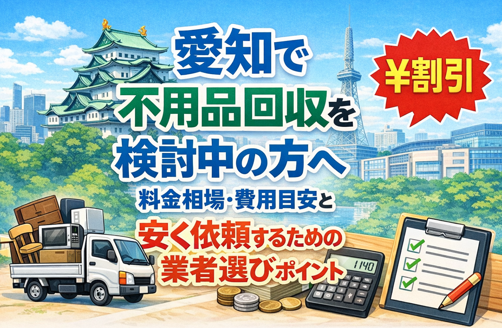 愛知で不用品回収を検討中の方へ｜料金相場・費用目安と安く依頼するための業者選びポイント
