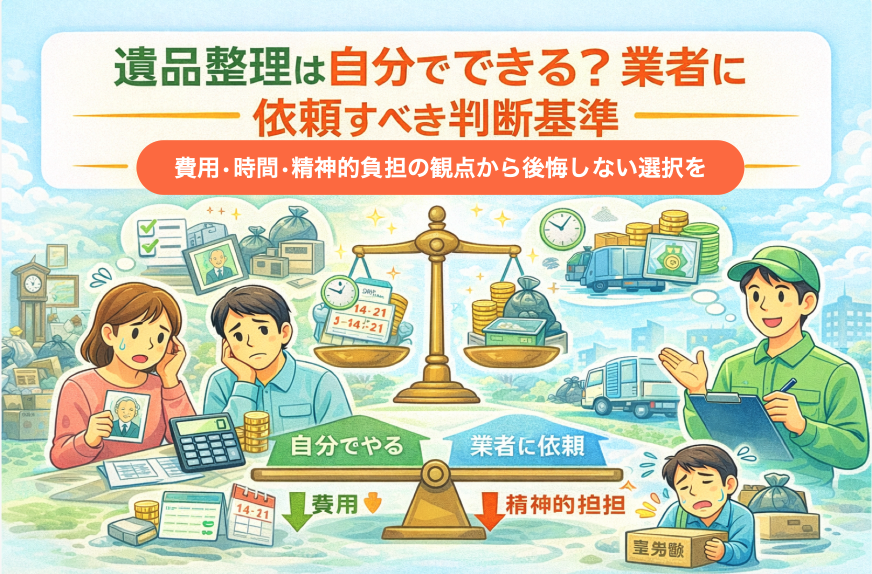 遺品整理は自分でできる？業者に依頼すべき判断基準