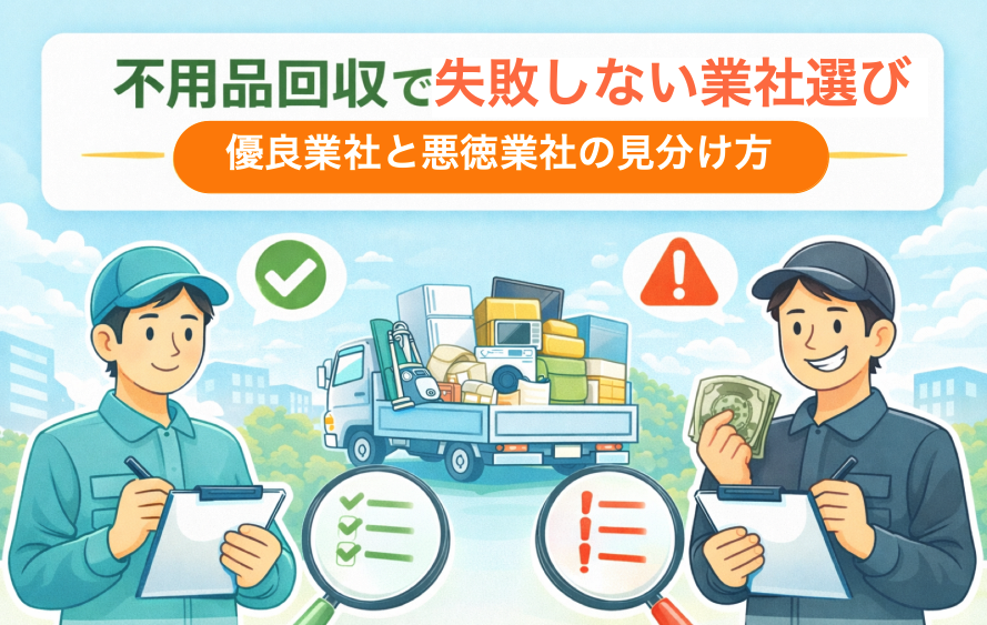 不用品回収で失敗しない業者選び｜悪質業者の見分け方