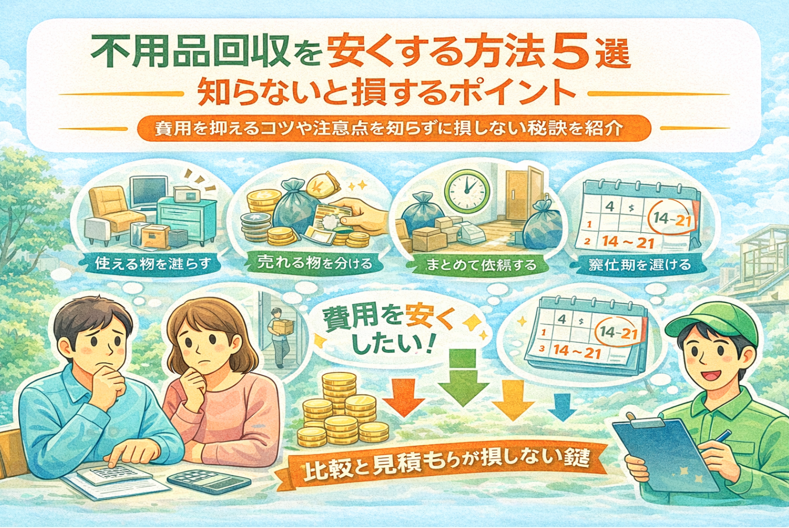 不用品回収を安くする方法5選｜知らないと損するポイント