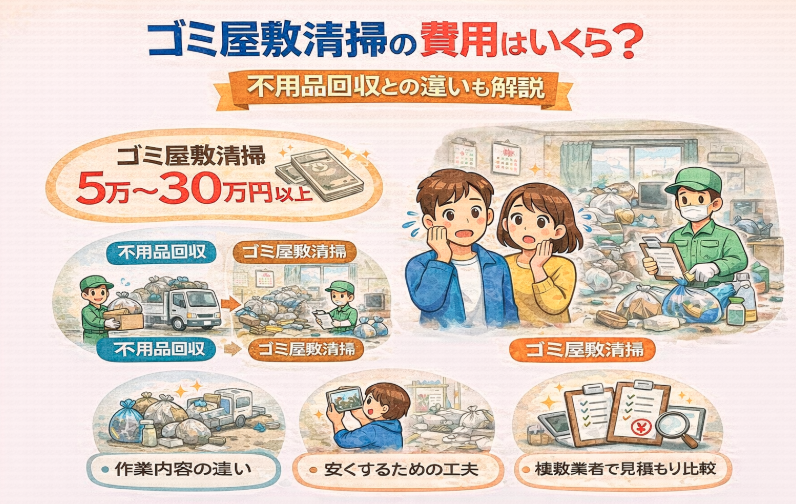 ゴミ屋敷清掃の費用はいくら？不用品回収との違いも解説