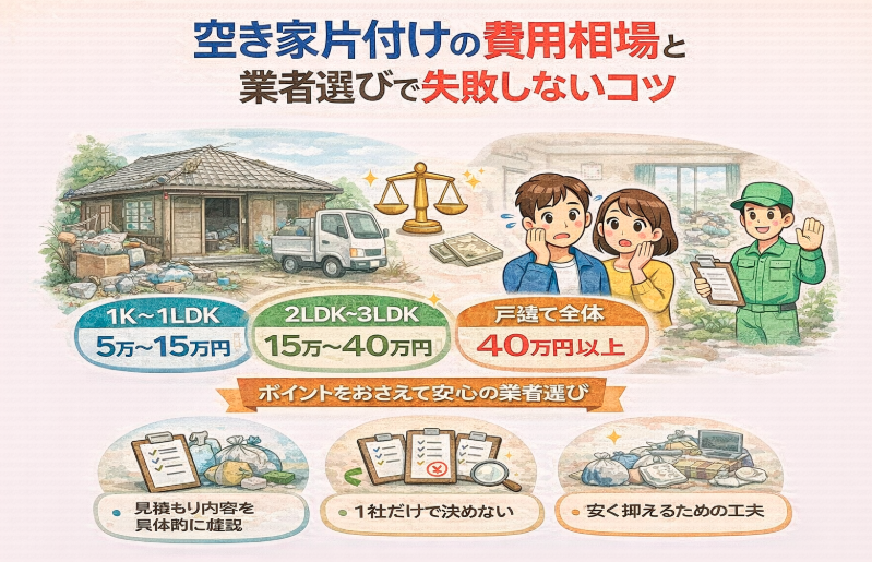 空き家片付けの費用相場と業者選びで失敗しないコツ