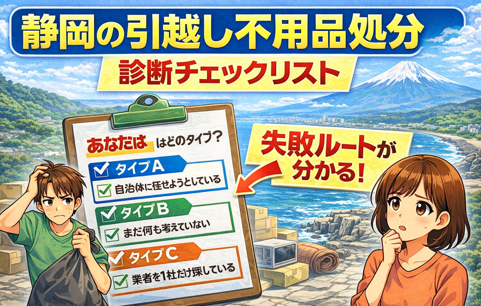 静岡の引越しで不用品処分に失敗する人の共通点と、タイプ別ベストな処分ルート