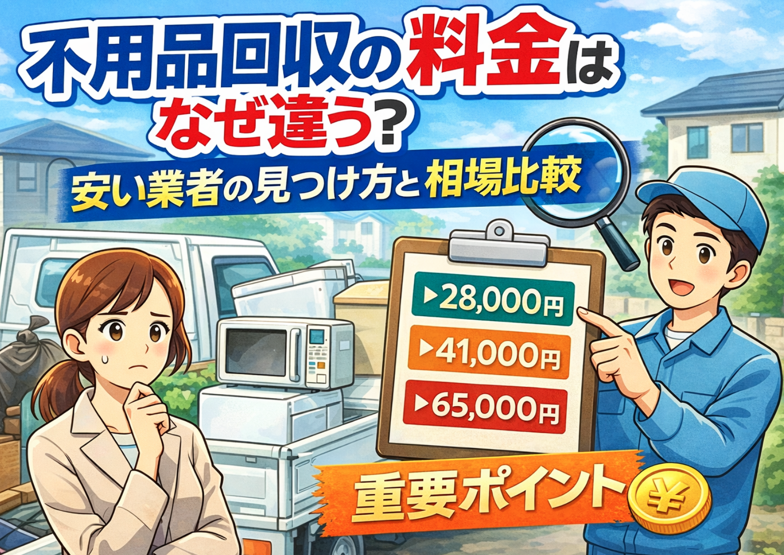 不用品回収の料金はなぜ違う？安い業者の見つけ方と相場比較の重要ポイント